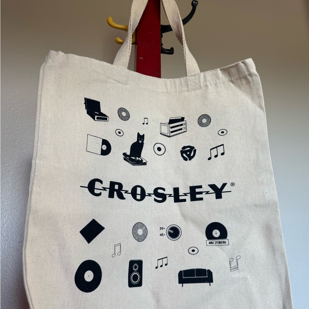 Crosley Canvas Tote Bag with Black Graphics